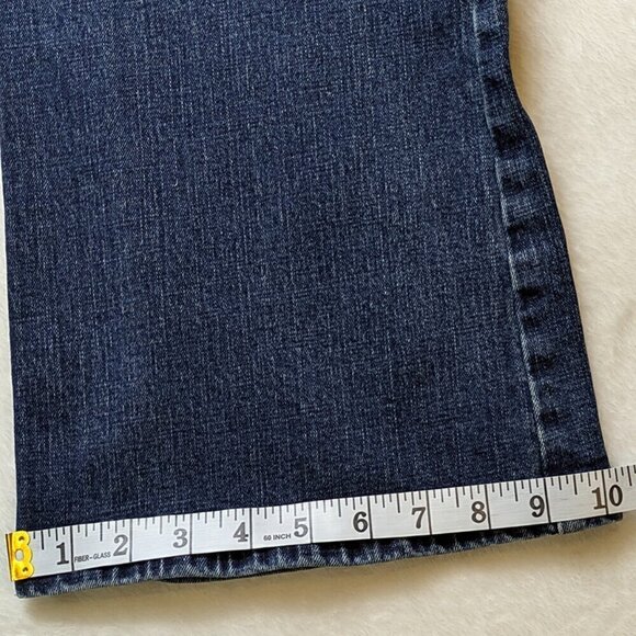 Levi Strauss Denim Jeans Juniors 17 Button Fly Stretch Low Rise Flare Med Wash - Picture 12 of 15